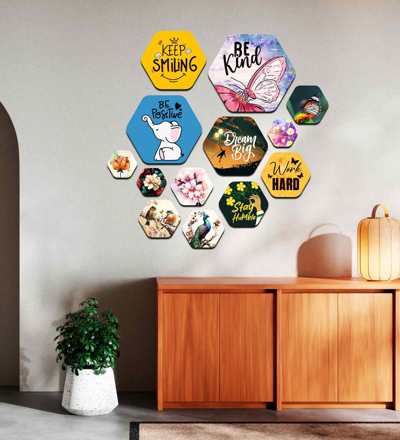 Set of 13 Be Kind Motivational Wooden Wall Arts