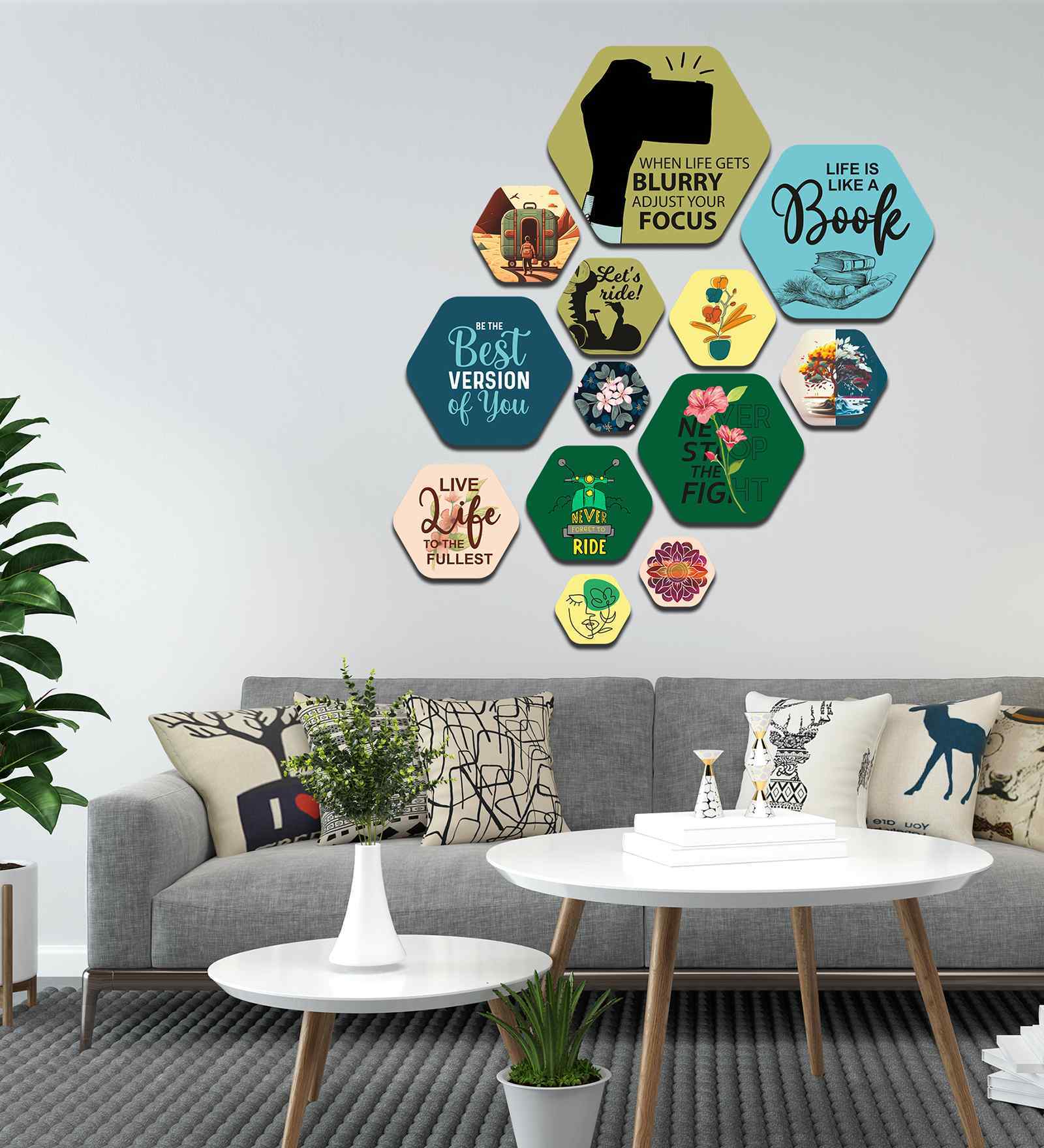 Set of 13 Best Wooden Wall Arts