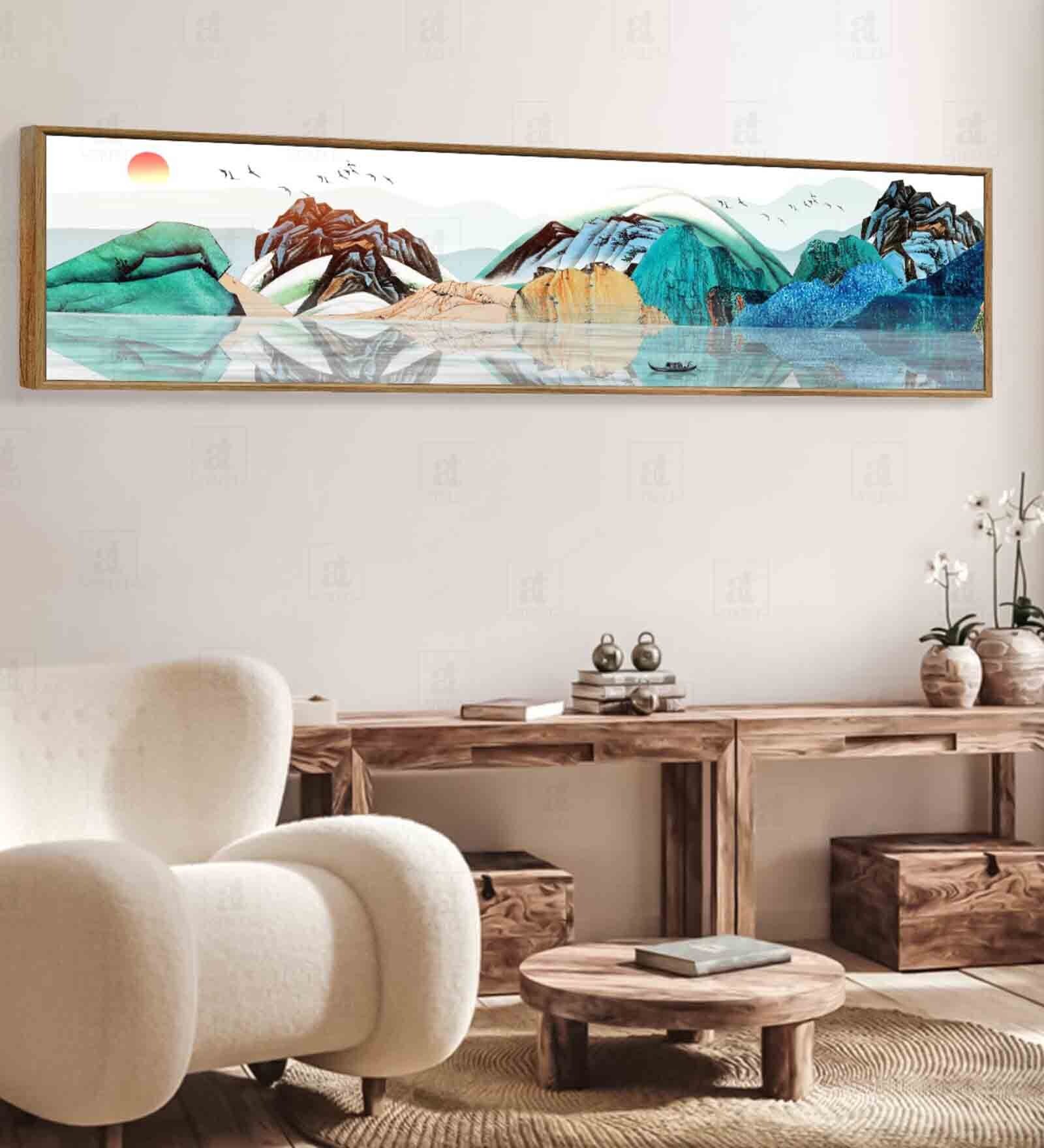 Mountain And Sun Rise Canvas Art Print