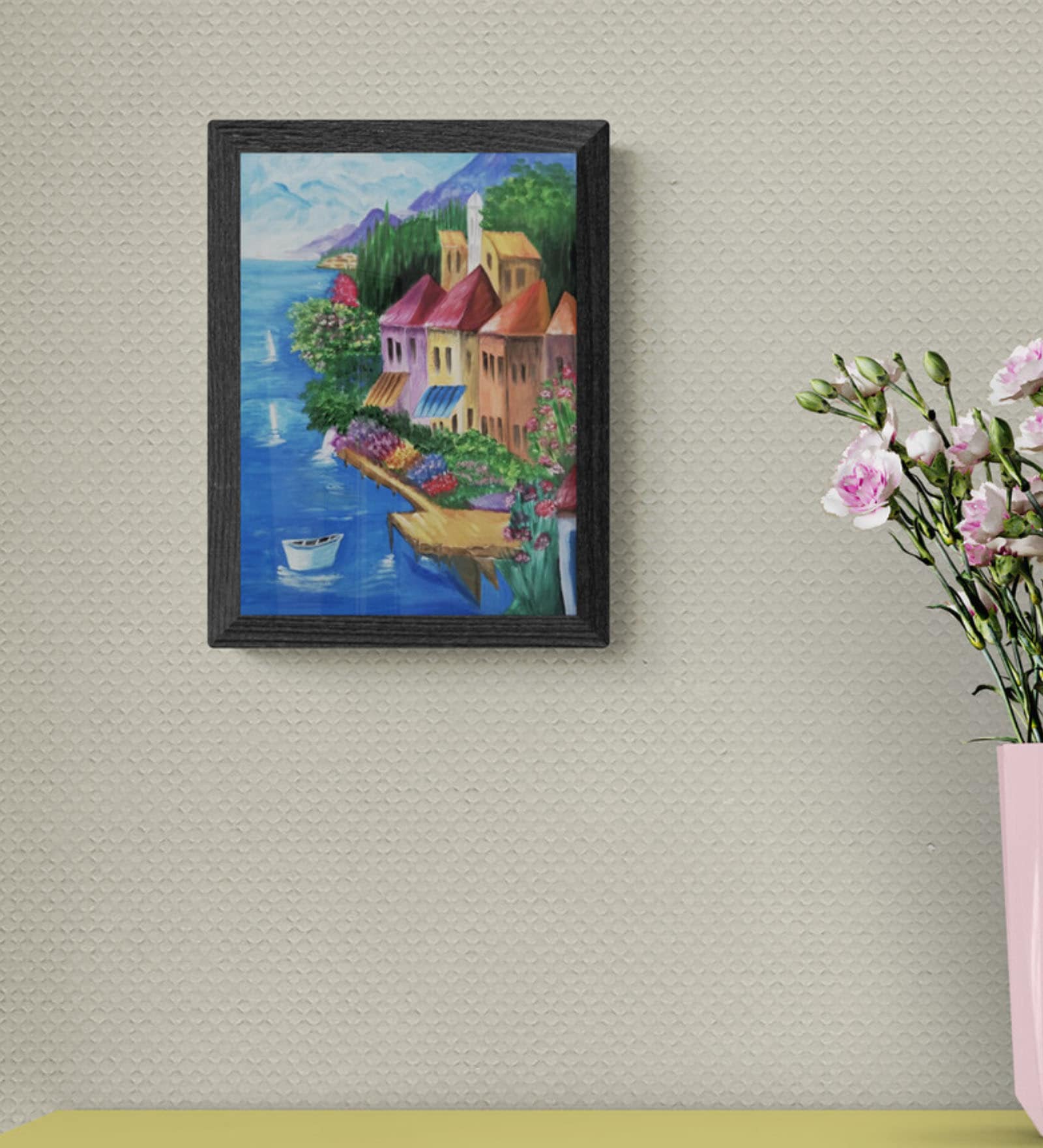 Mountain Lodge Handmade Acrylic Paint On Canvas Unframed