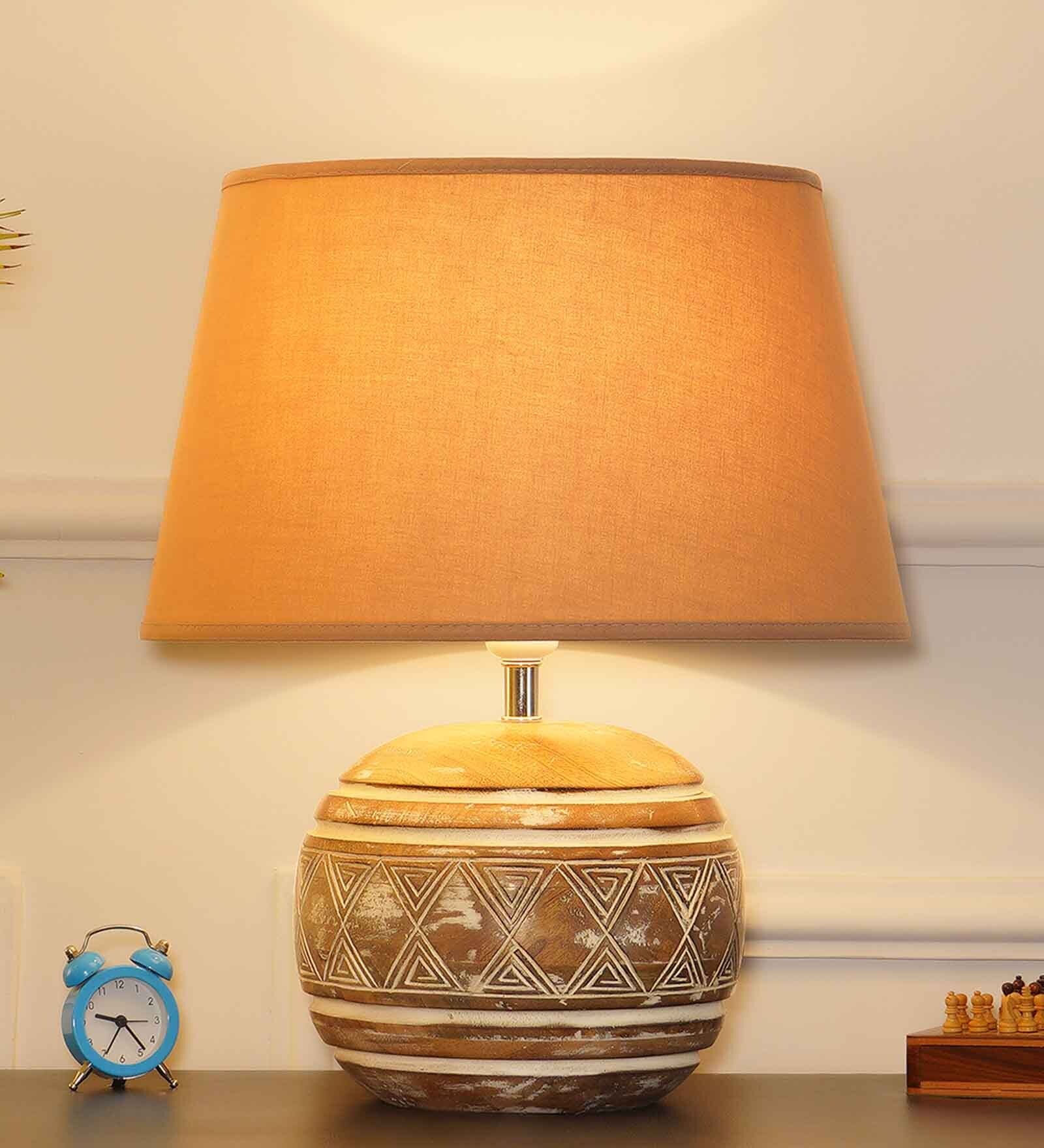 Buy Mountwill Beige Shade Table Lamp With Cotton Base by Kapoor