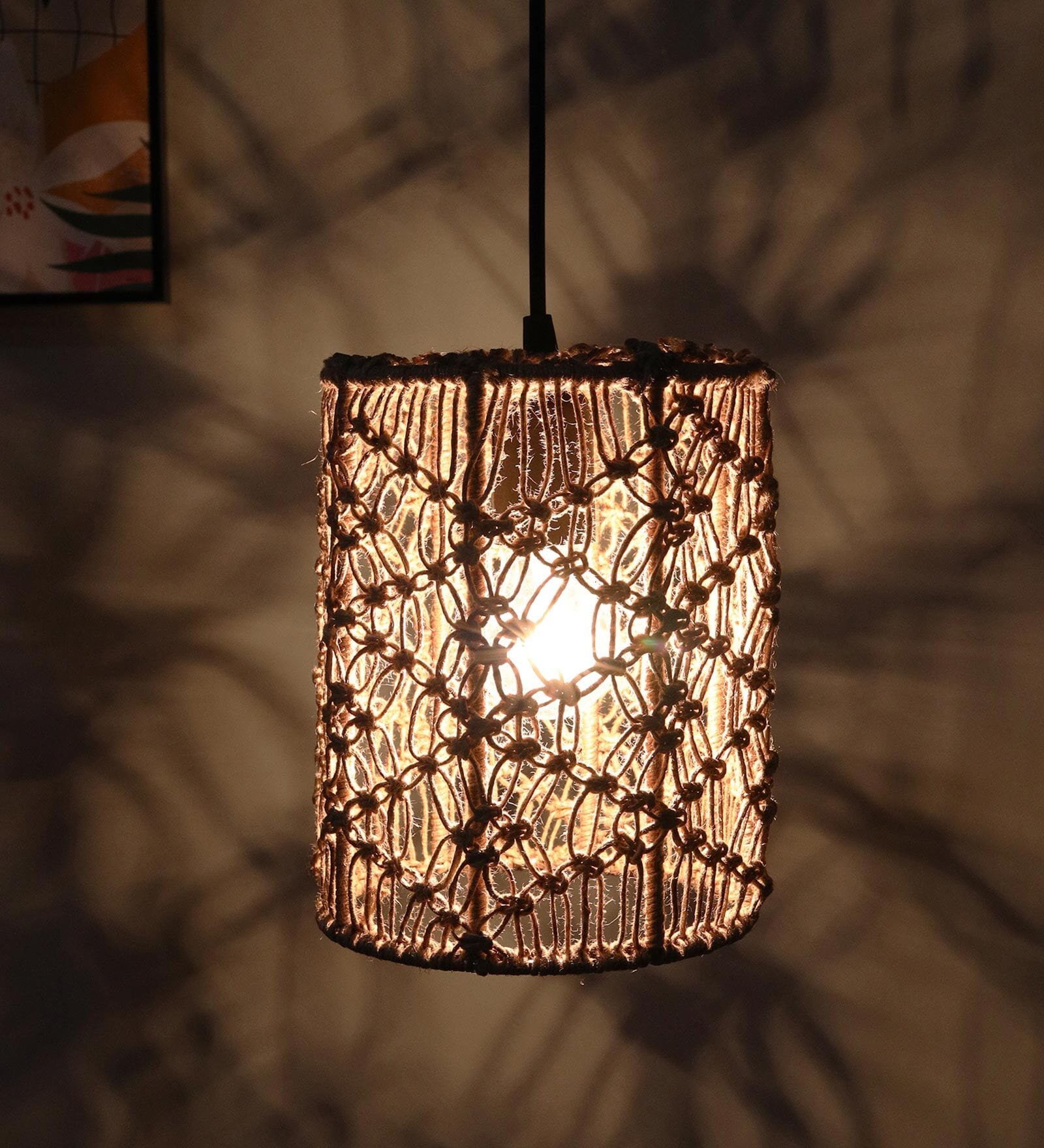 Moura Beige Jute Hanging Light