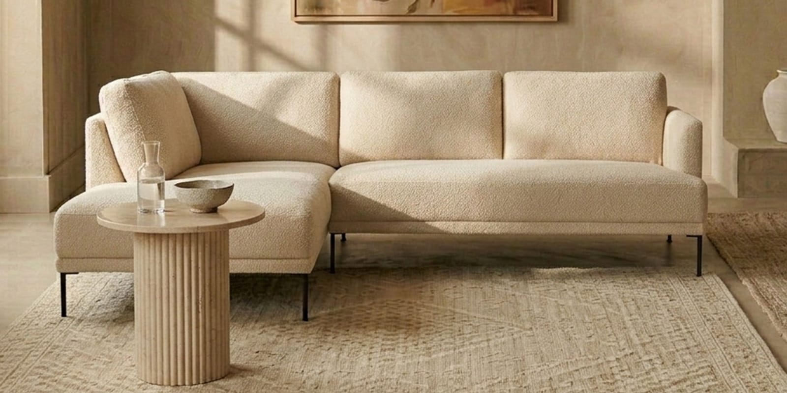 Modern Elegance RHS Sectional Sofa In Beige Color