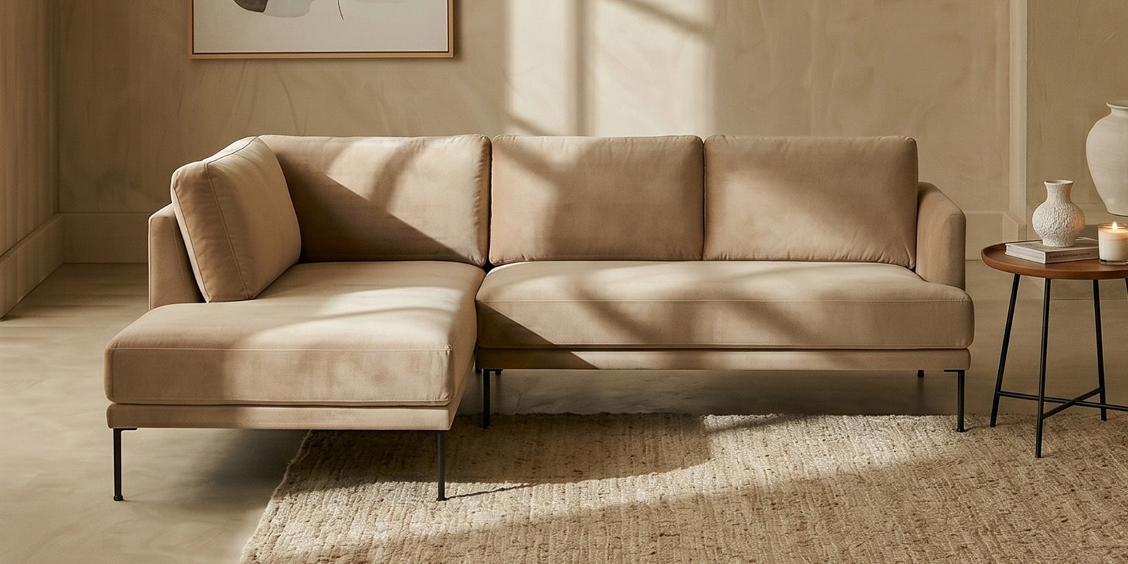 Modern Elegance RHS Sectional Sofa In Brown Color