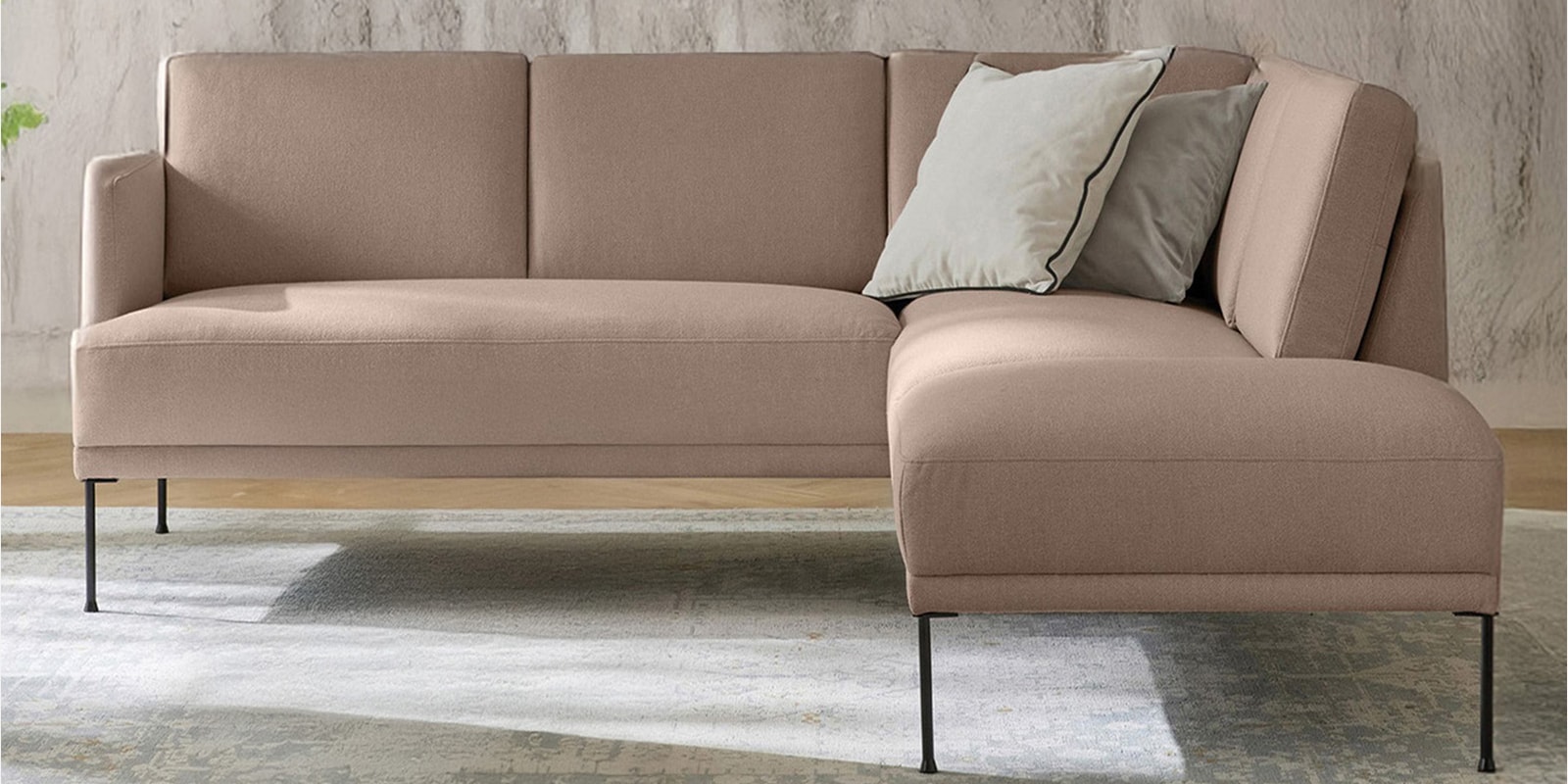 Modern Elegance Rhs Sectional Sofa ( 2+ Lounger ) In Brown Color