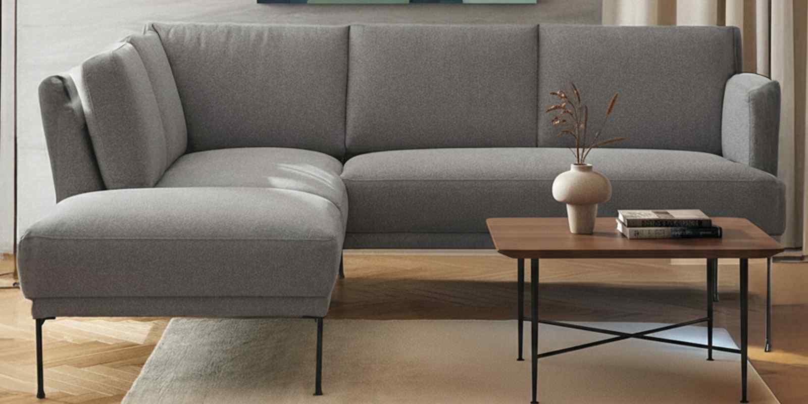 Modern Elegance Rhs Sectional Sofa ( 2+ Lounger ) In Grey Color