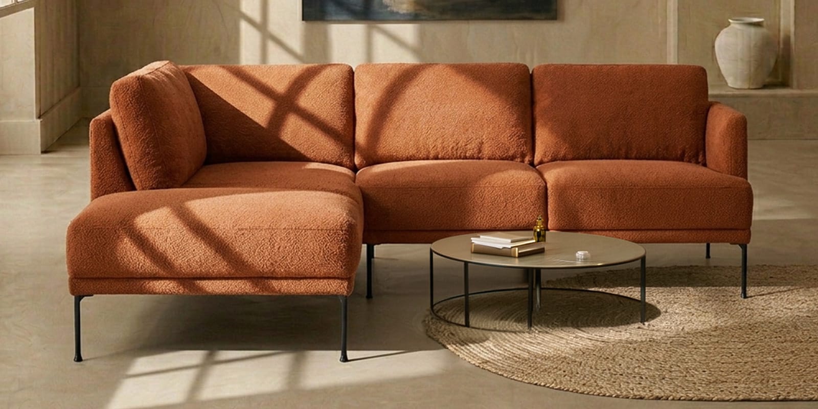 Modern Elegance Rhs Sectional Sofa ( 2+ Lounger ) In Tan Color