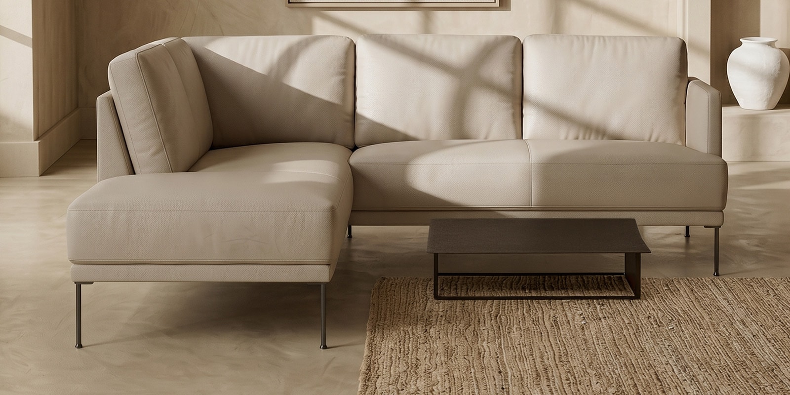 Modern Elegance Velvet RHS Sectional Sofa In Grey Color