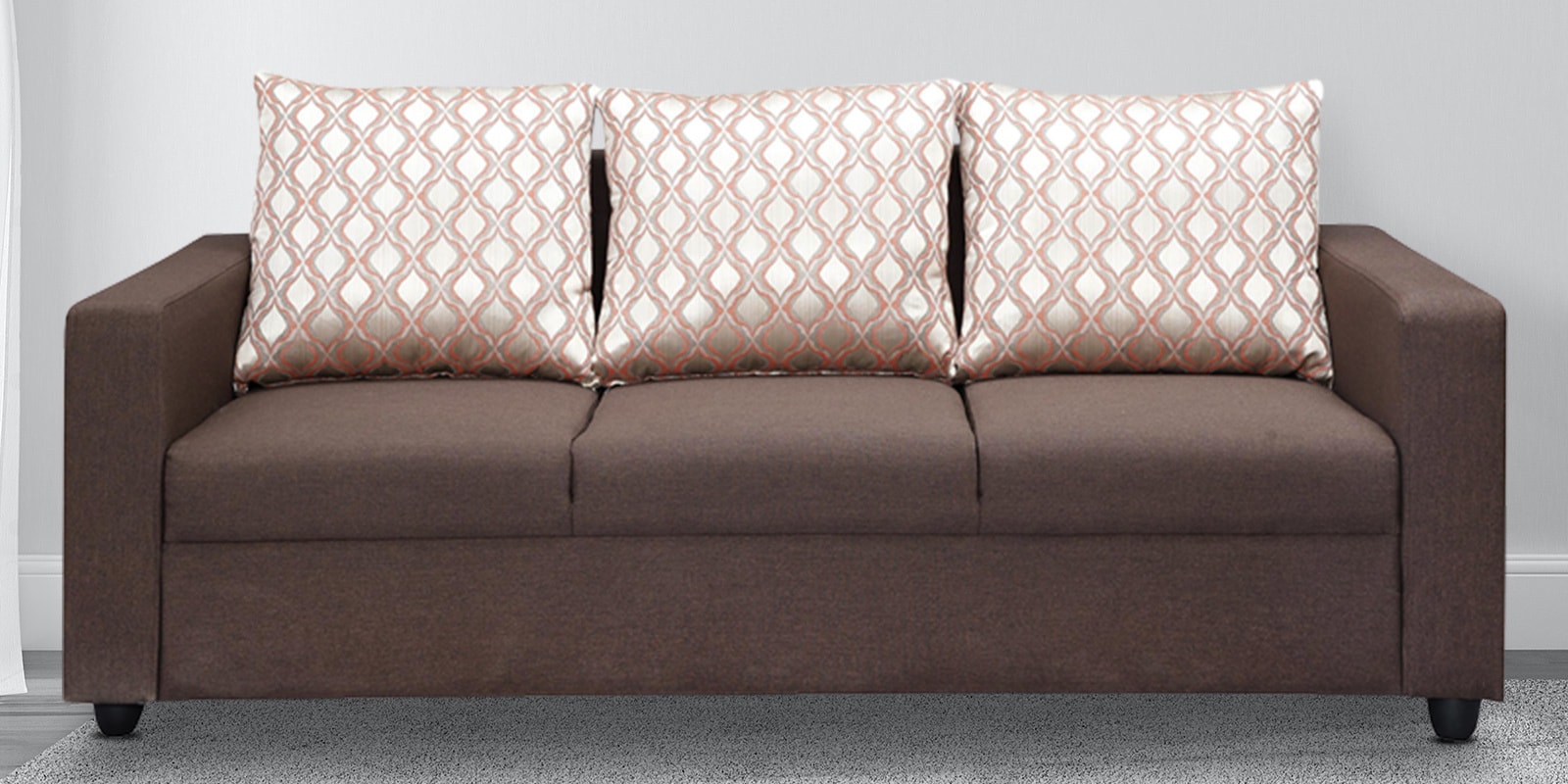 Modesto 3 Seater Sofa in Brown Colour Modesto 3 Seater Sofa in Brown Colour