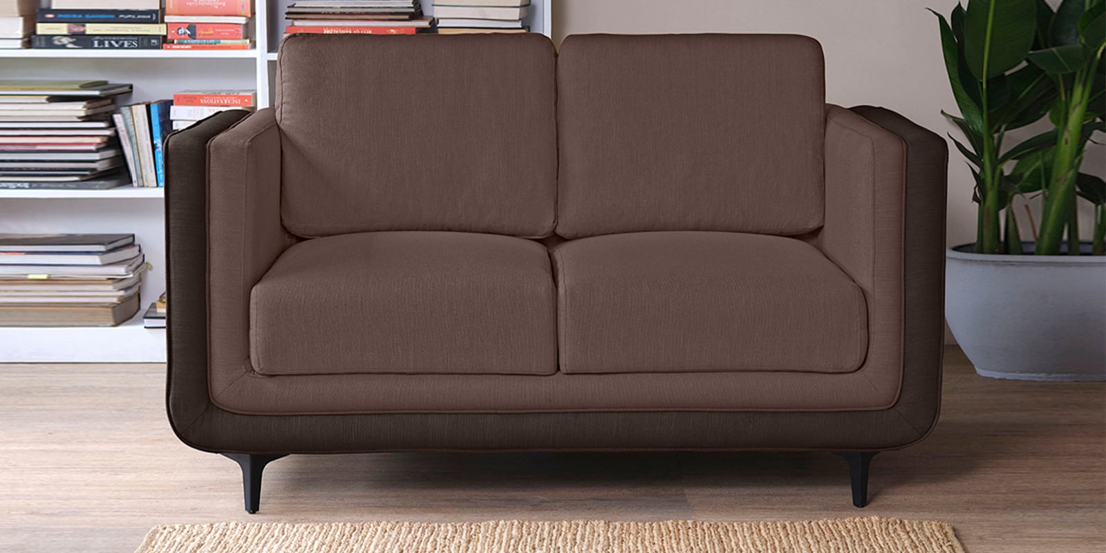 Mojo Fabric 2 Seater Sofa in Crazy Brown Colour Mojo Fabric 2 Seater Sofa in Crazy Brown Colour