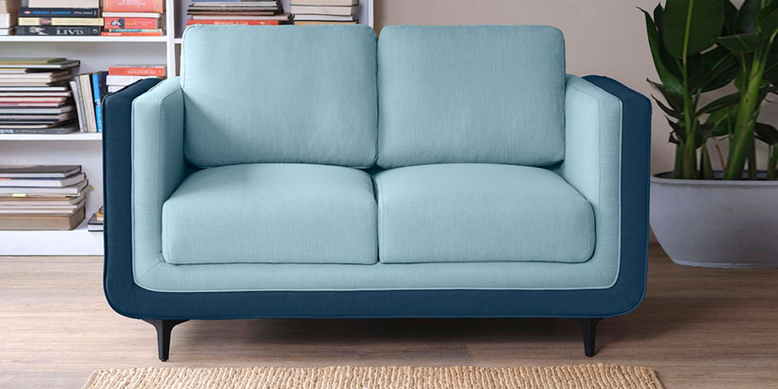 Mojo Fabric 2 Seater Sofa in Funky Blue Colour