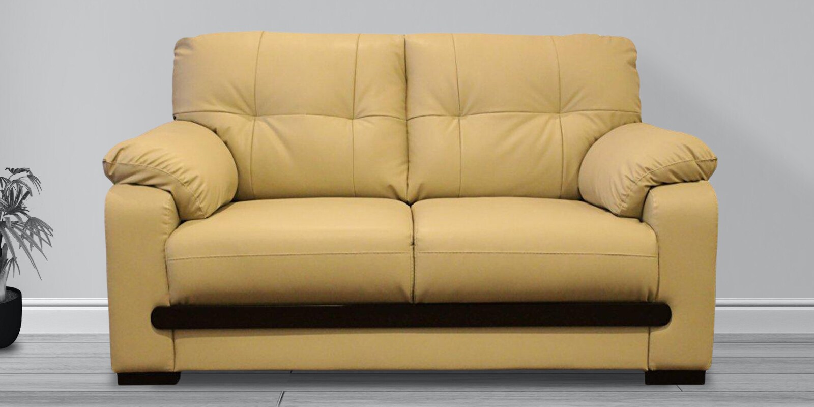 Monet Leatherette 2 Seater Sofa in Beige Colour