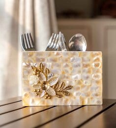 Mother of Pearl Designer Duo Cutlery Holder
