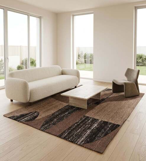 Mocha Brown Natural Wool 5 X 3 Feet Rectangle Carpet-image-26