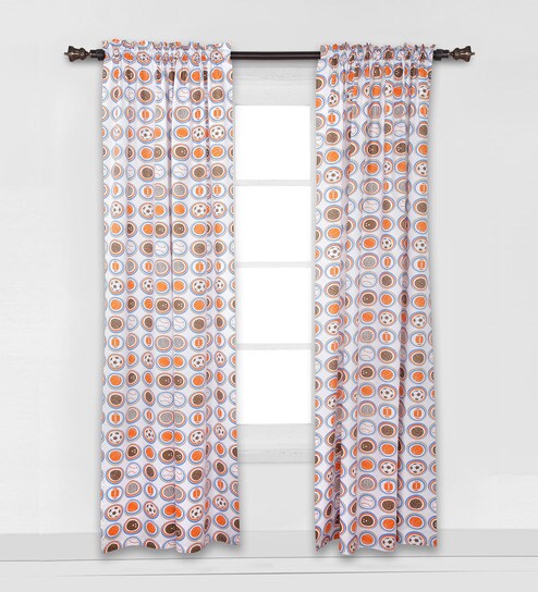 Buy Mod Sports Single Window Curtain In Multicolor Set Of 2 Pc