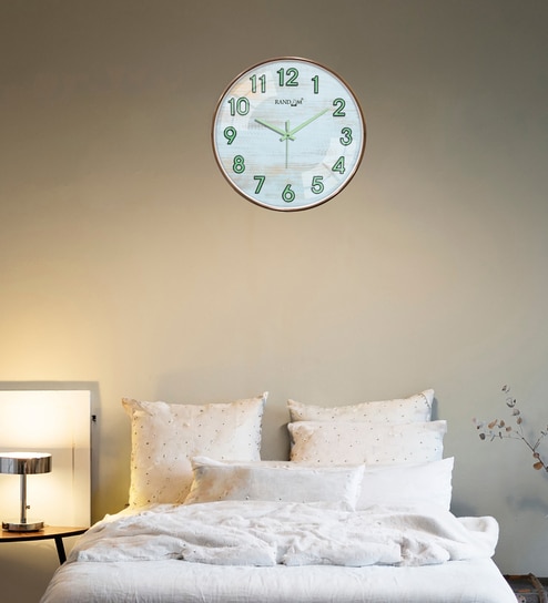 White Modern Wall Clock With Copper Frame (12.75 Inch)-image-44