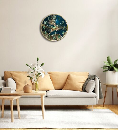 Gold Modern Wall Clock With 3D Radium Numbers (12.75 Inch)-image-48