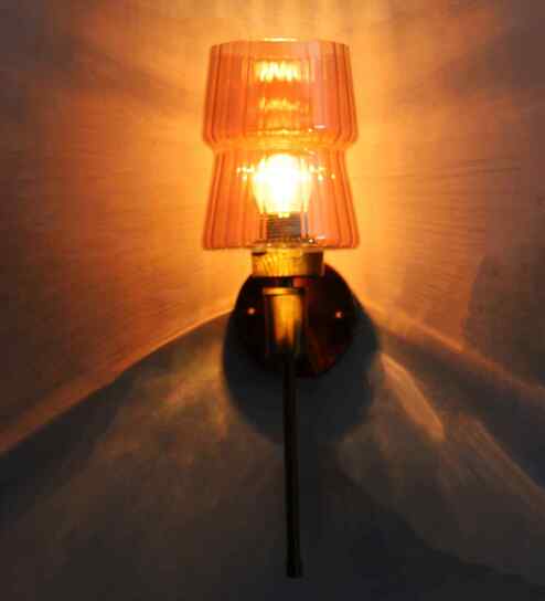 Modern Amber Glass Wall Light