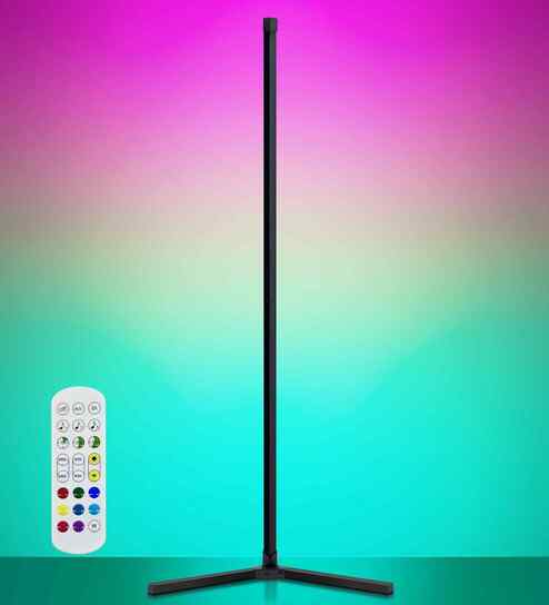 Modern Art Zenith Metal Corner Floor Lamp (Black)