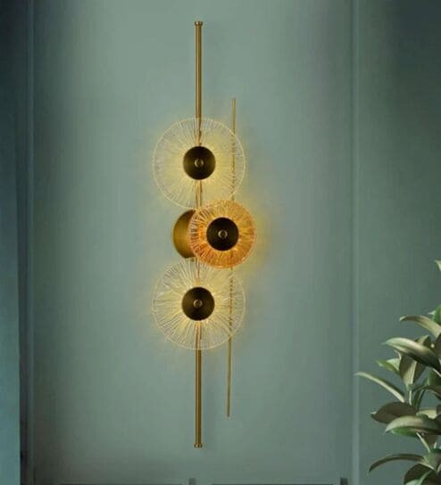 Modern Artistic Wall Light with Golden Accents