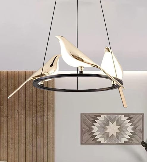 Modern Black Led Bird Round Cluster Ceiling Light
