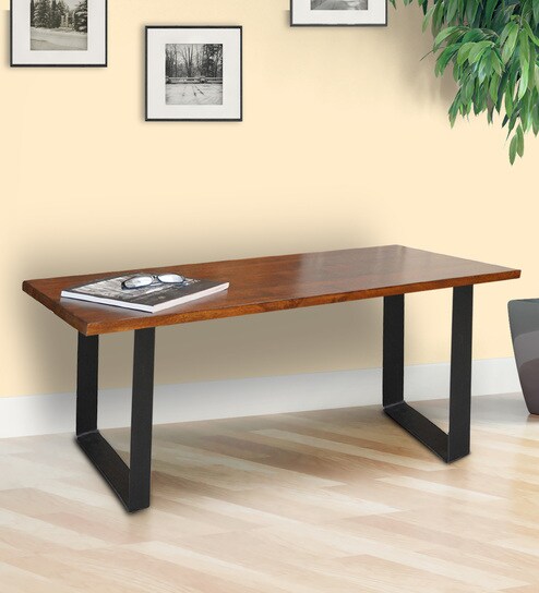 Buy Modern Black Metal Wood Backless Bench By Twigs Direct