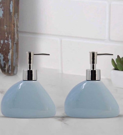 Modern Blue Ceramic (Set of 2) Soap Dispensers