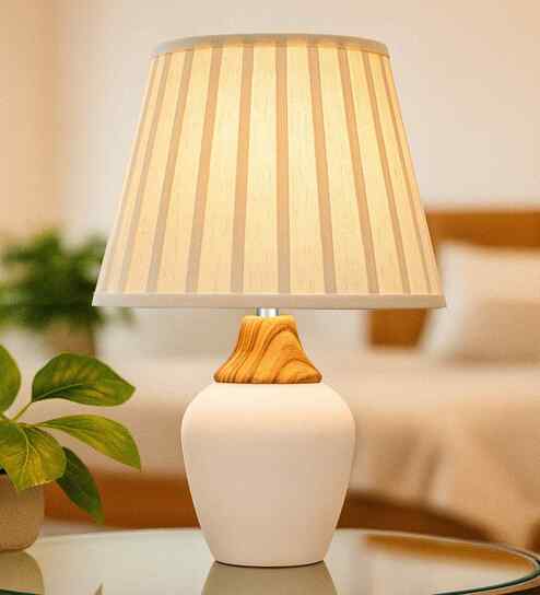 Modern Ceramic Table Lamp with Fabric Shade