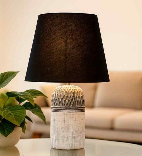 Modern Ceramic Table Lamp with Fabric Shade