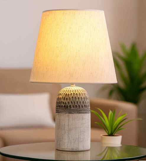 Modern Ceramic Table Lamp with Fabric Shade