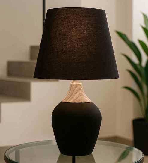 Modern Ceramic Table Lamp with Fabric Shade