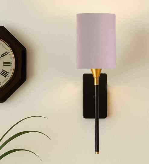 Modern Cotton Shade Wall Light | Durable Metal Frame | Home & Hotel Wall Lamp-(Grey)