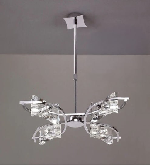 Modern Crystal LED Chandelier with Chrome Finish   Contemporary Ceiling Pendant Light