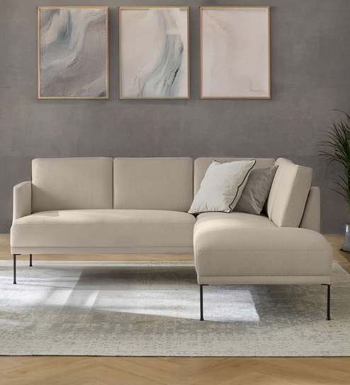 Modern Elegance Rhs Sectional Sofa ( 2+ Lounger ) In Beige Color