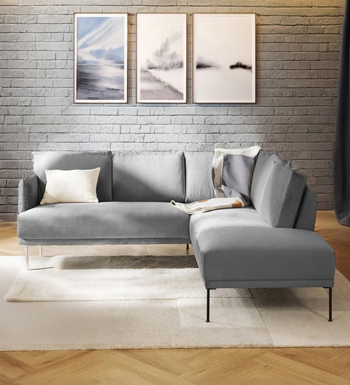 Modern Elegance Rhs Sectional Sofa ( 2+ Lounger ) In Chich Grey Color