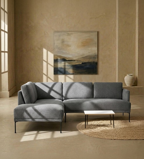 Modern Elegance Rhs Sectional Sofa ( 2+ Lounger ) In Grey Color