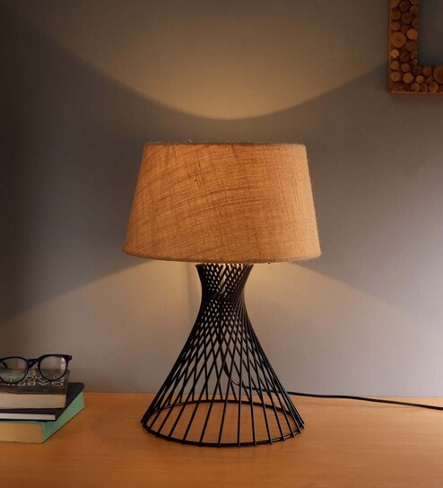 Modern Farmhouse Metal Diamond Desk Table Lamp With Light Bulb Decorative Bed Table Side Matt Black Light,  Green By Homesake