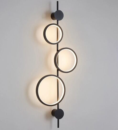 Modern Geometric LED Wall Light Triple Ring Vertical Decorative Sconce-image-20