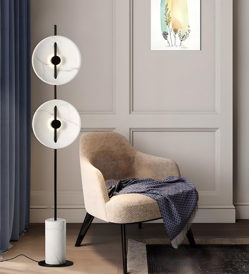 Modern Glass Ball Floor Lamp with Marble Base