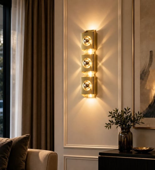 Modern Gold 3-Light LED Wall Light