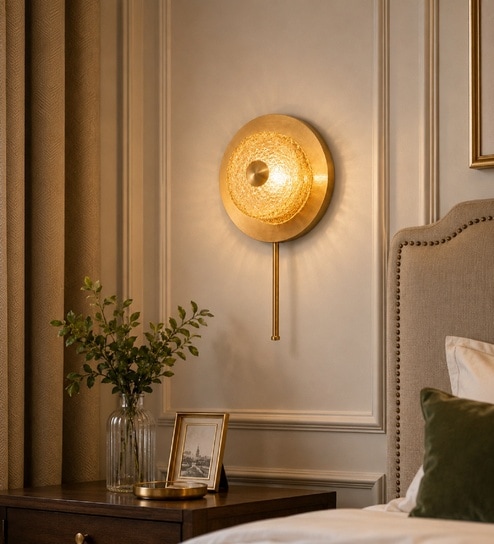 Modern Gold Crystal LED Wall Light   In-Built LED