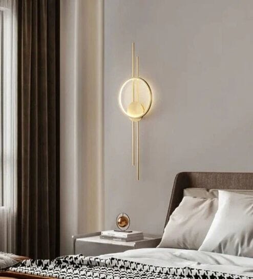 Modern Halo Orb Wall Light   Gold Finish LED Sconce