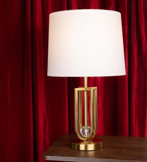 Modern Luxe Gold Table Lamp with Fabric Shade