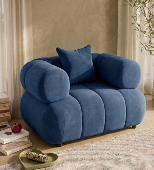 Modern Luxury 1 Seater Sofa In Blue Color
