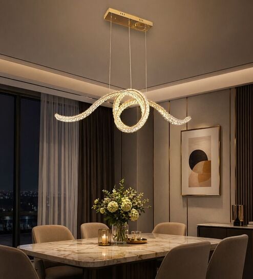 Modern Luxury Crystal Wave LED Chandelier