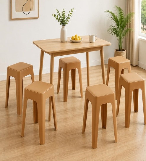 the artment Modern Multi-Purpose Utility Livo Stool In Brown Colour (Set of 6)-picture-14