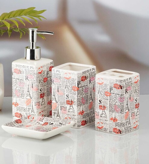Modern Multicolor Ceramic (Set of 4) Bath Set