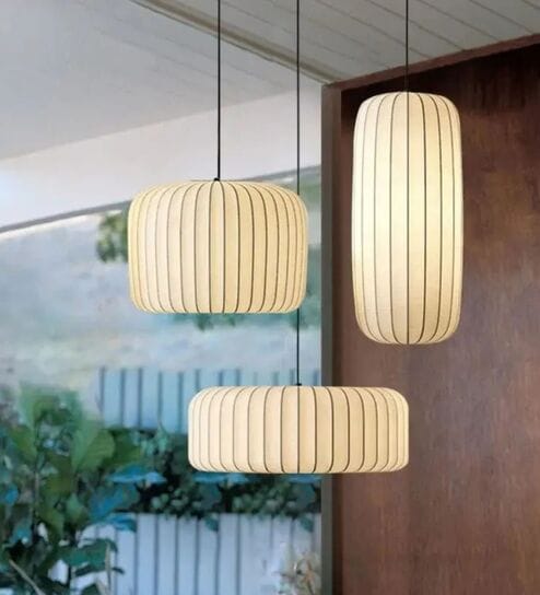 Modern Paper Pendant Lamp (Beige and White)