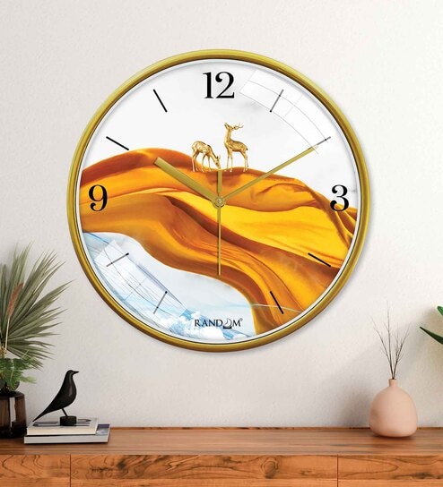 Multicolour Modern Plastic Stylish Non Ticking Silent Analog Wall Clock -12 inch