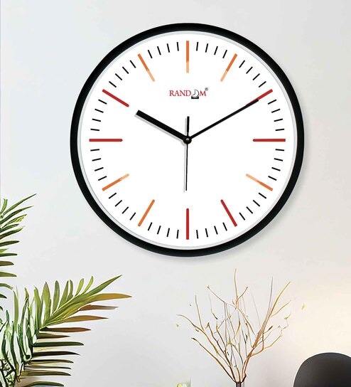 Multicolour Modern Plastic Stylish Non Ticking Silent Analog Wall Clock -12 inch